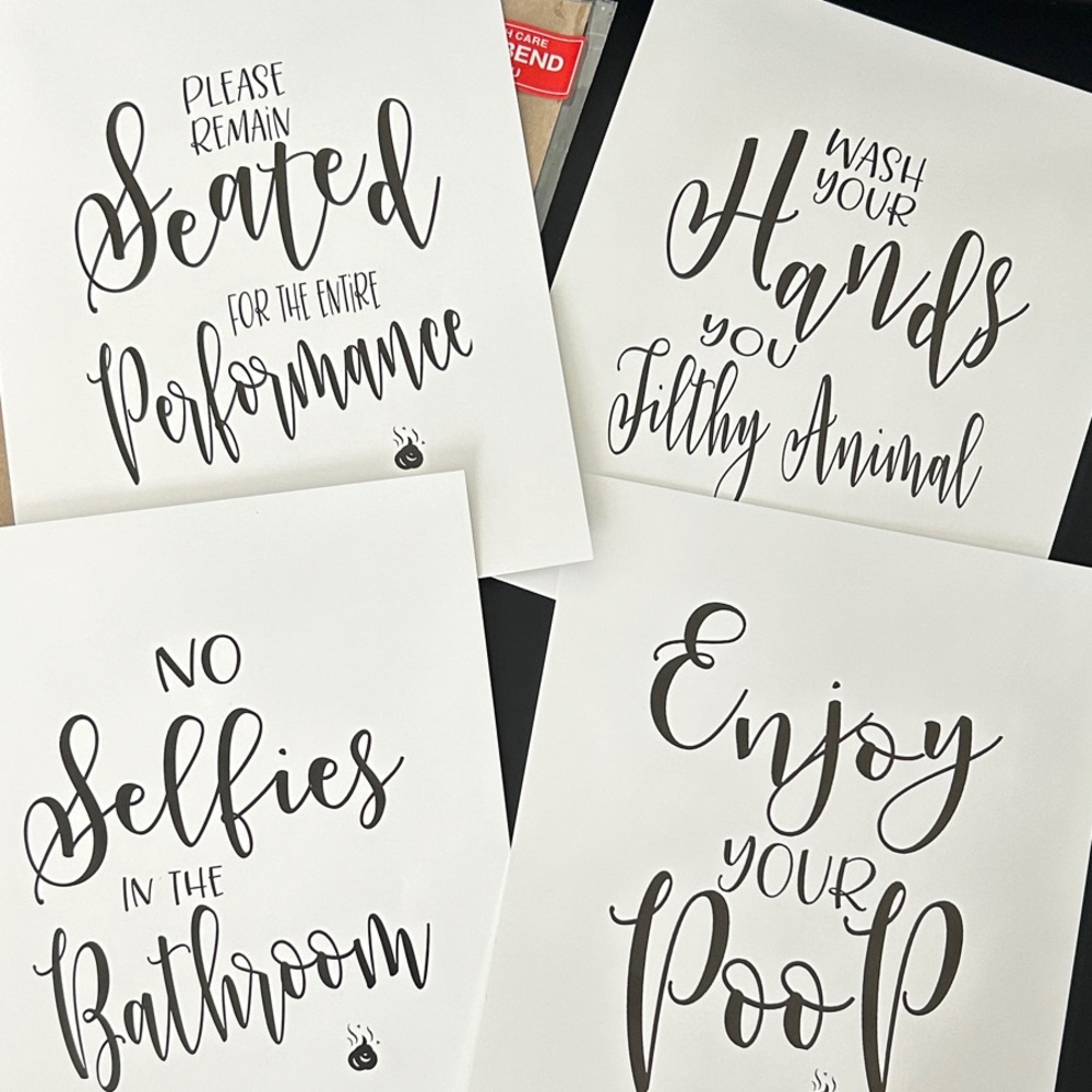 8x10 Bathroom Sign Bundle (4)